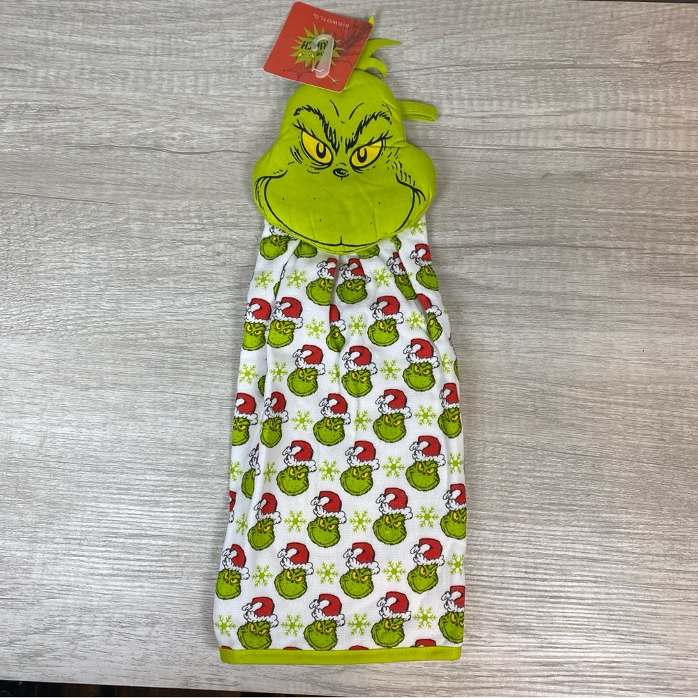 New Dr Seuss The Grinch Hanging Kitchen Towel Christmas Grinch Head Christmas
